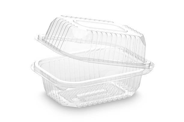 A transparent disposable lunch box