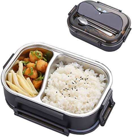 An insulated lunch box with two compartments