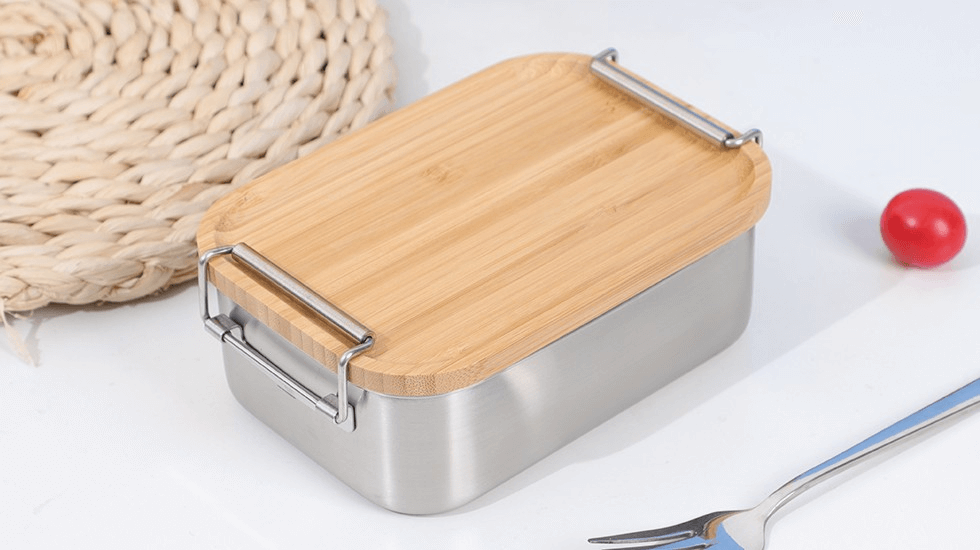 Nicety Stainless Steel Lunch Box with Bamboo Lid