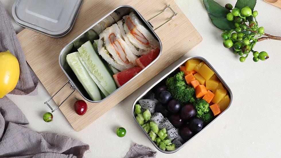 wholesale two layer steel lunch box for office
