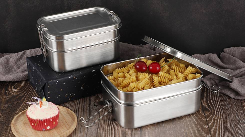 wholesale two layer steel lunch box for office
