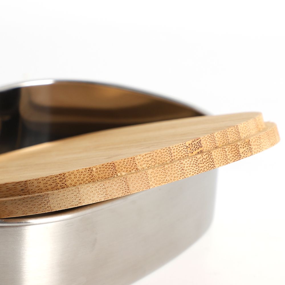 bamboo lid oval lunch box