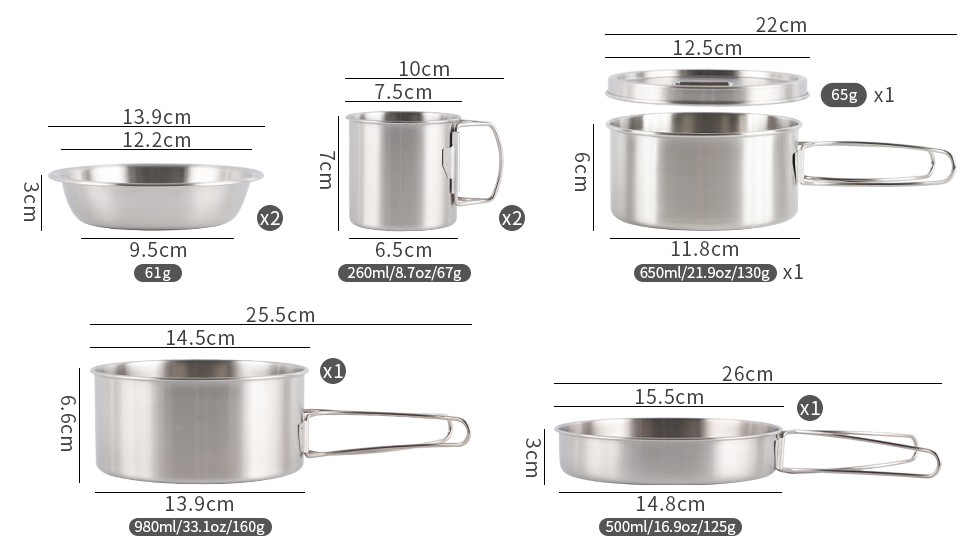camping portable camping pot 12