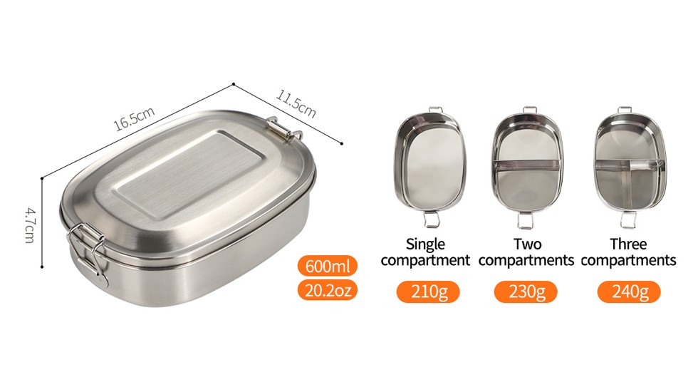 oval lunch box with buckle