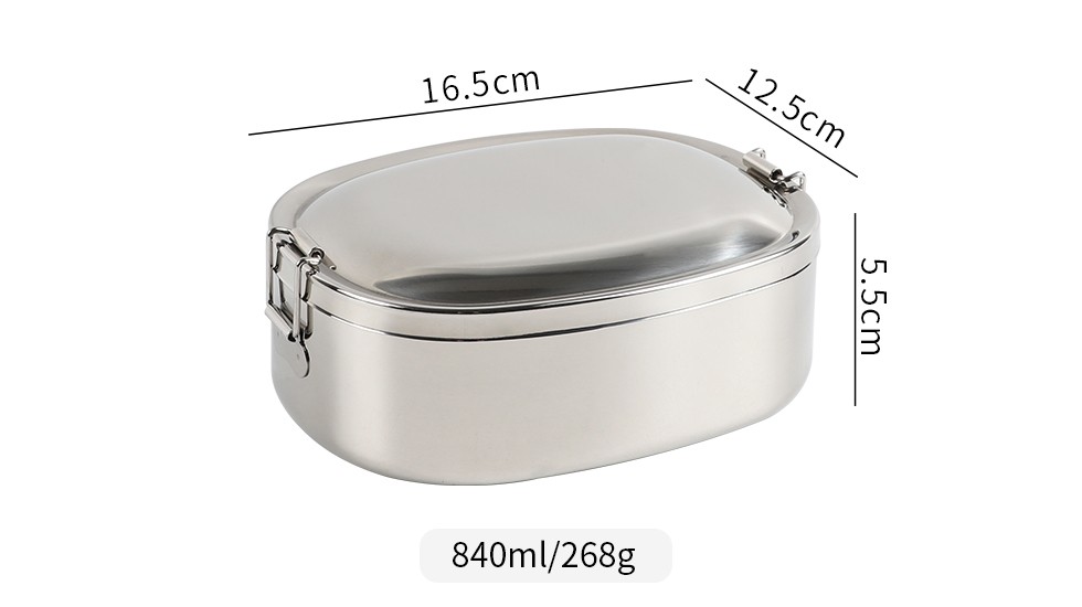 oval lunch box with buckle
