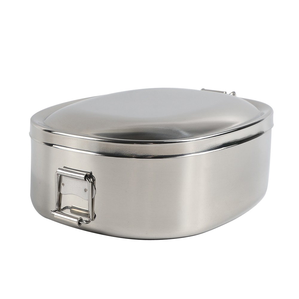 oval lunch box with buckle