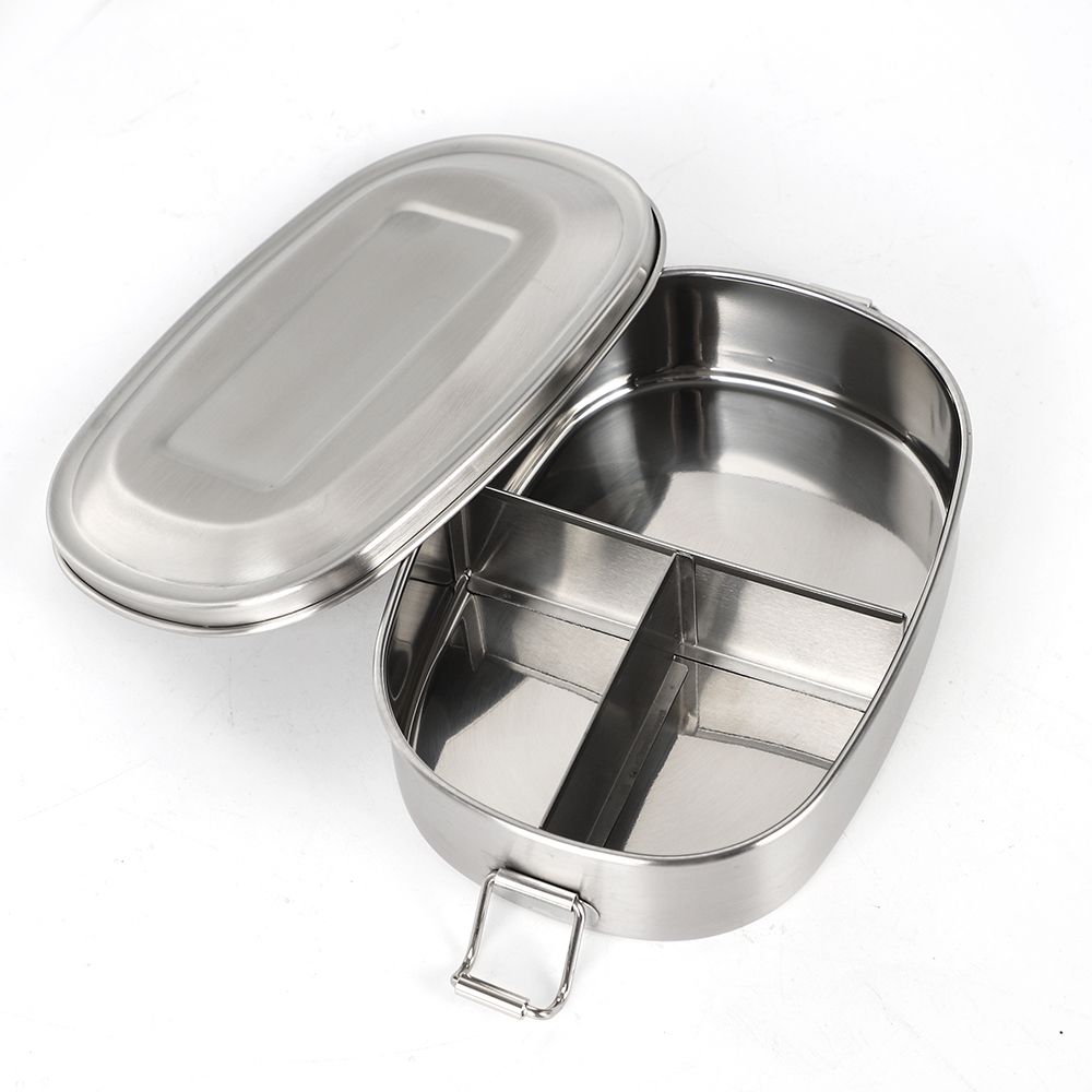 oval lunch box with buckle
