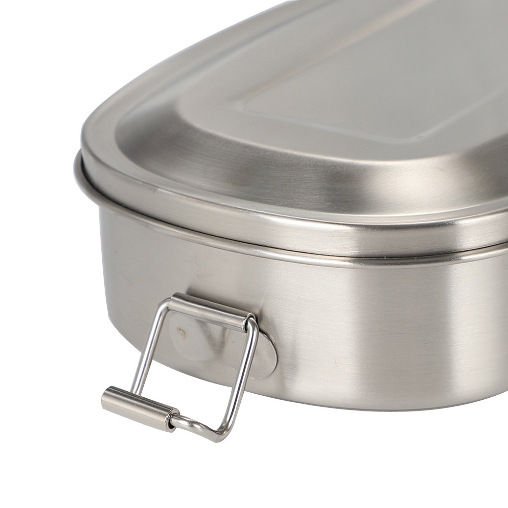 oval lunch box with buckle