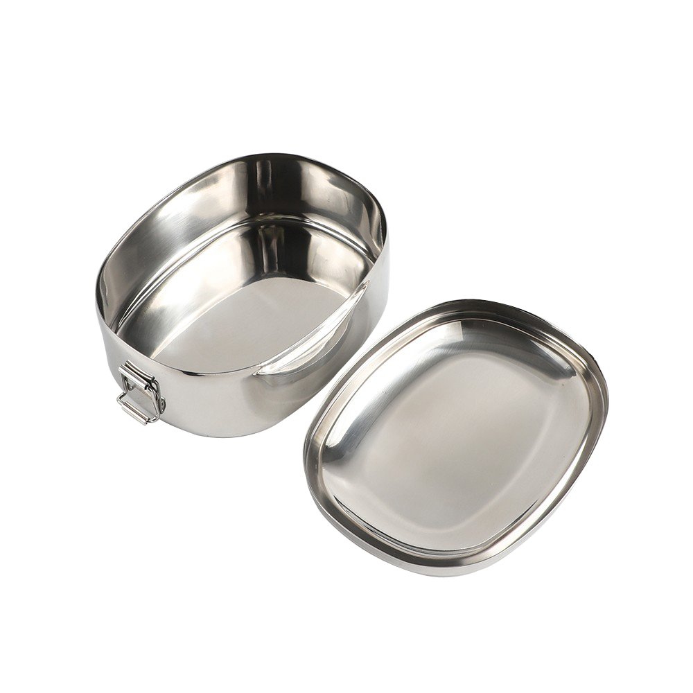 oval lunch box with buckle