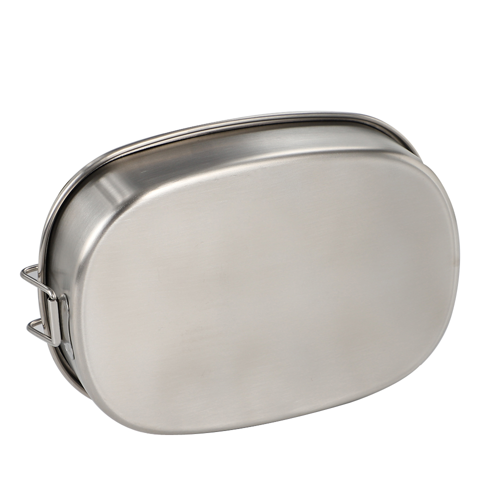 oval lunch box with buckle
