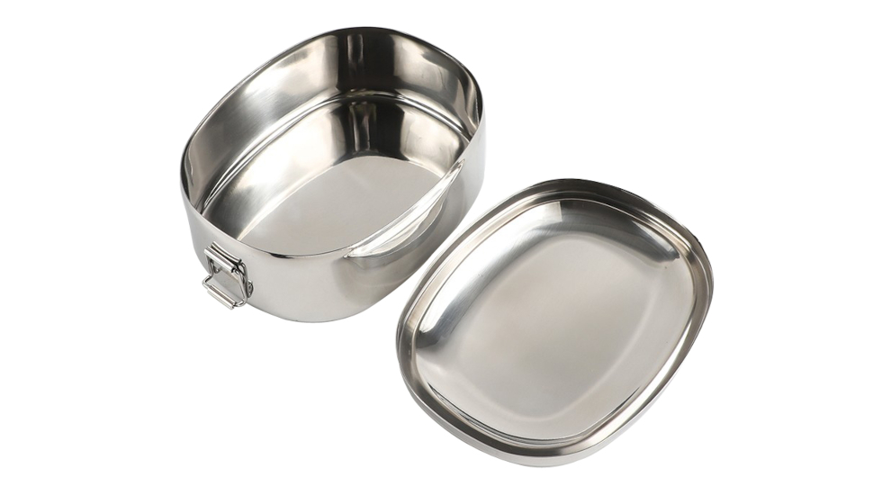 oval lunch box with buckle