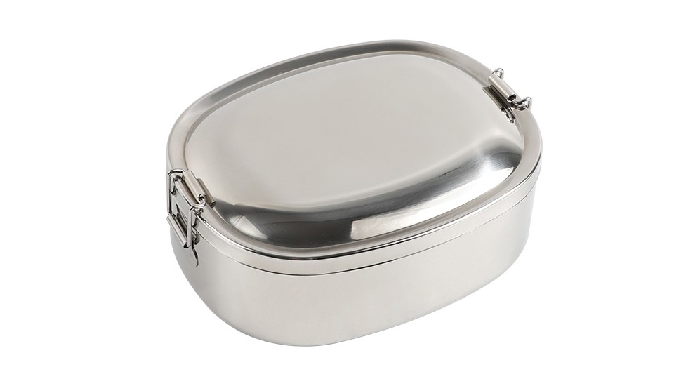 oval lunch box with buckle