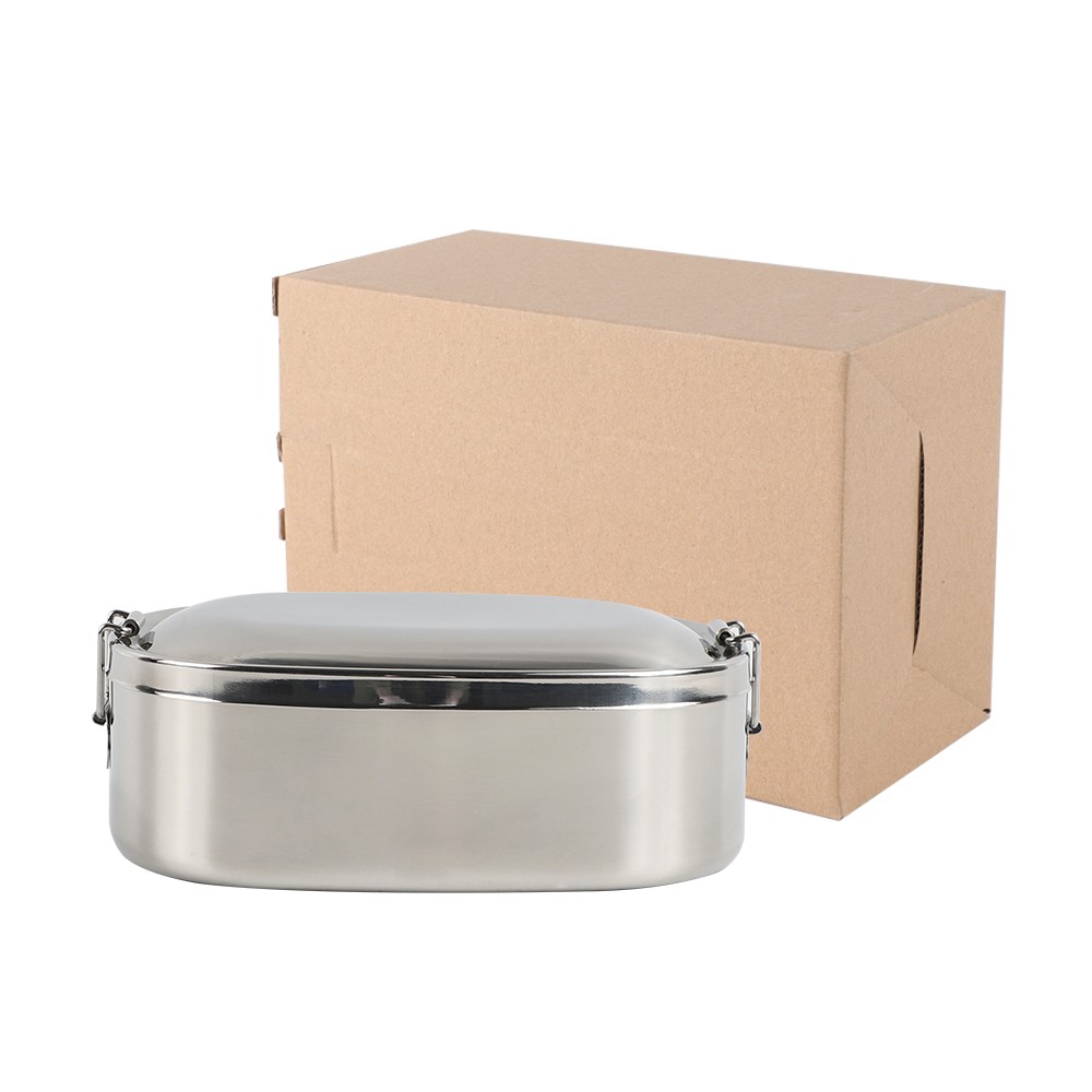 oval lunch box with buckle