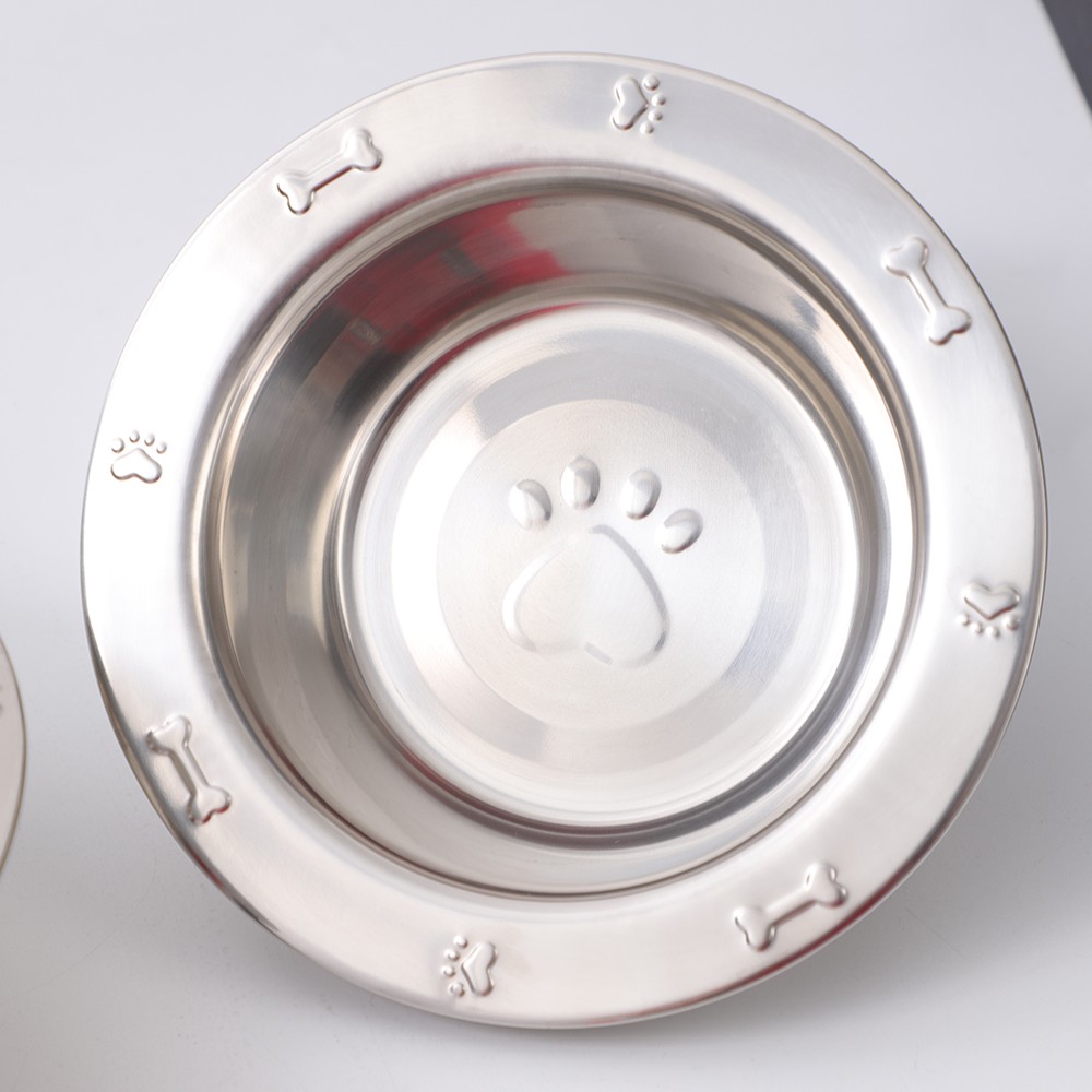pet bowl with paw prints