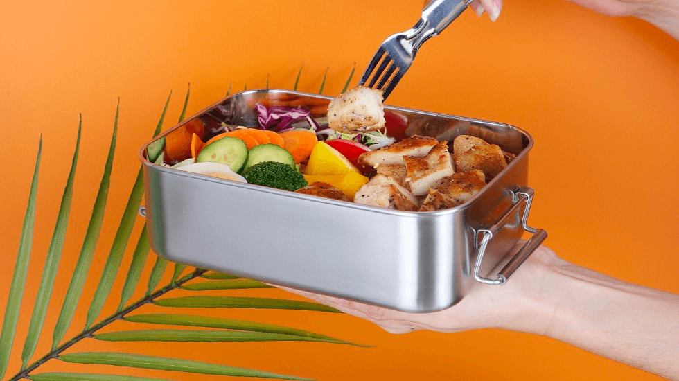 1pc Stainless steel lunch box, hot and cold lunch box with