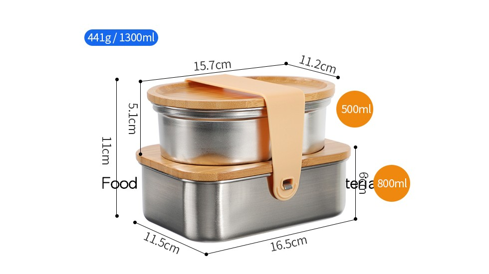 Stainless Steel 4 Compartment Lunch Box, 500 mL