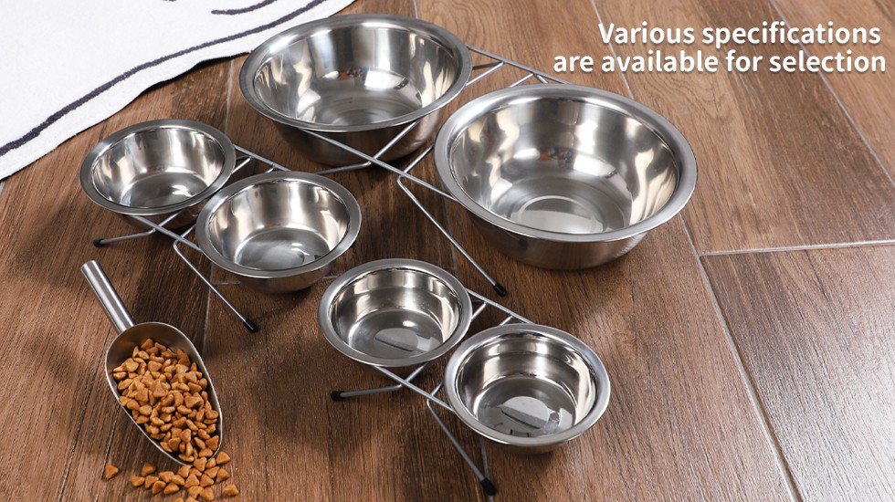 double bowl with bracket rack