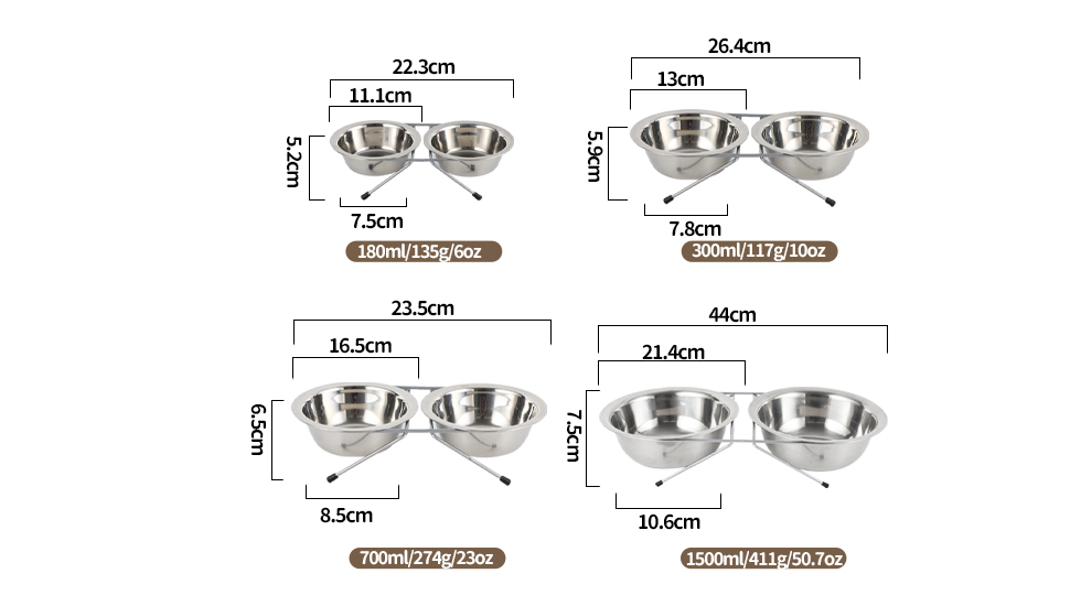 double bowl with bracket rack