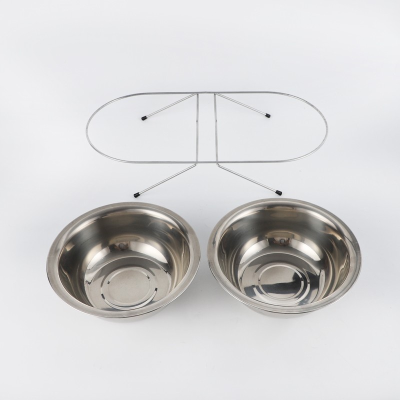 double bowl with bracket rack