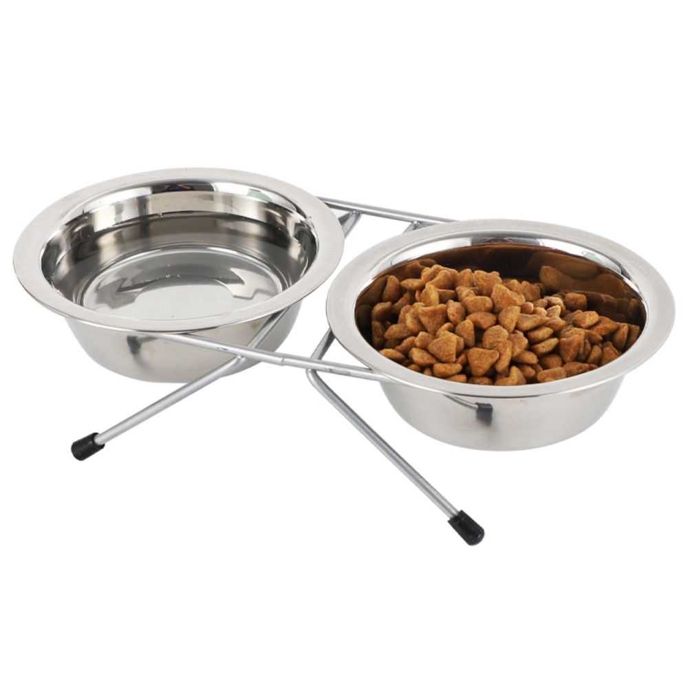 double bowl with bracket rack