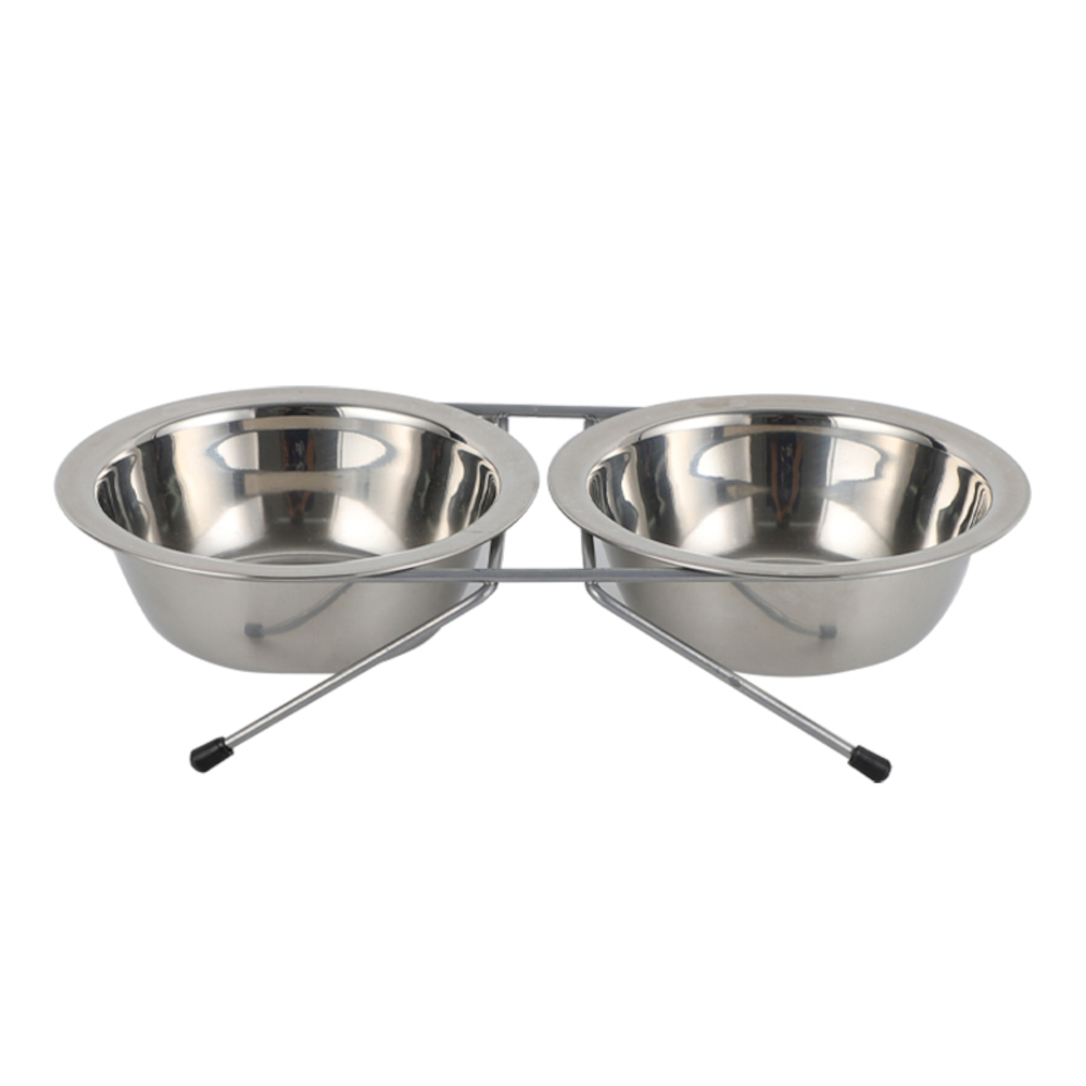 double bowl with bracket rack