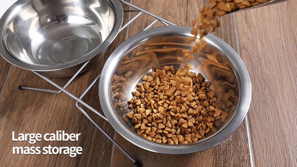 double bowl with bracket rack