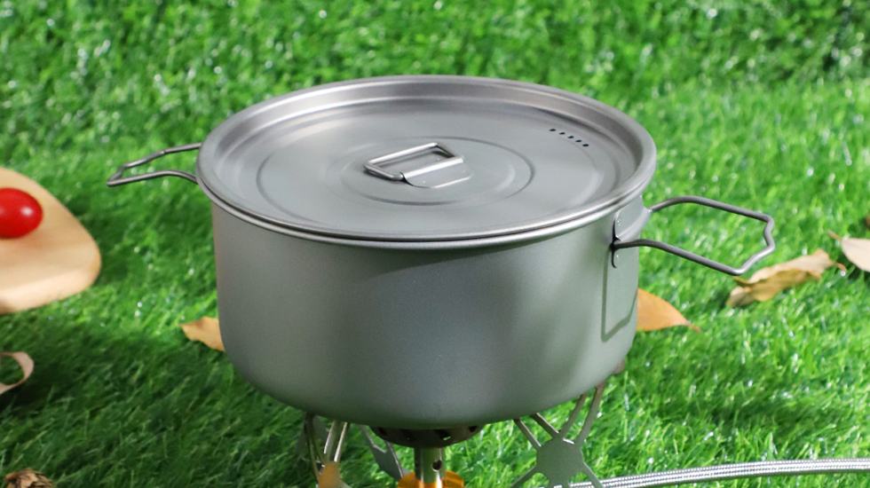 1.9L Large capacity Titanium Camping Cooking Pot manufacturer