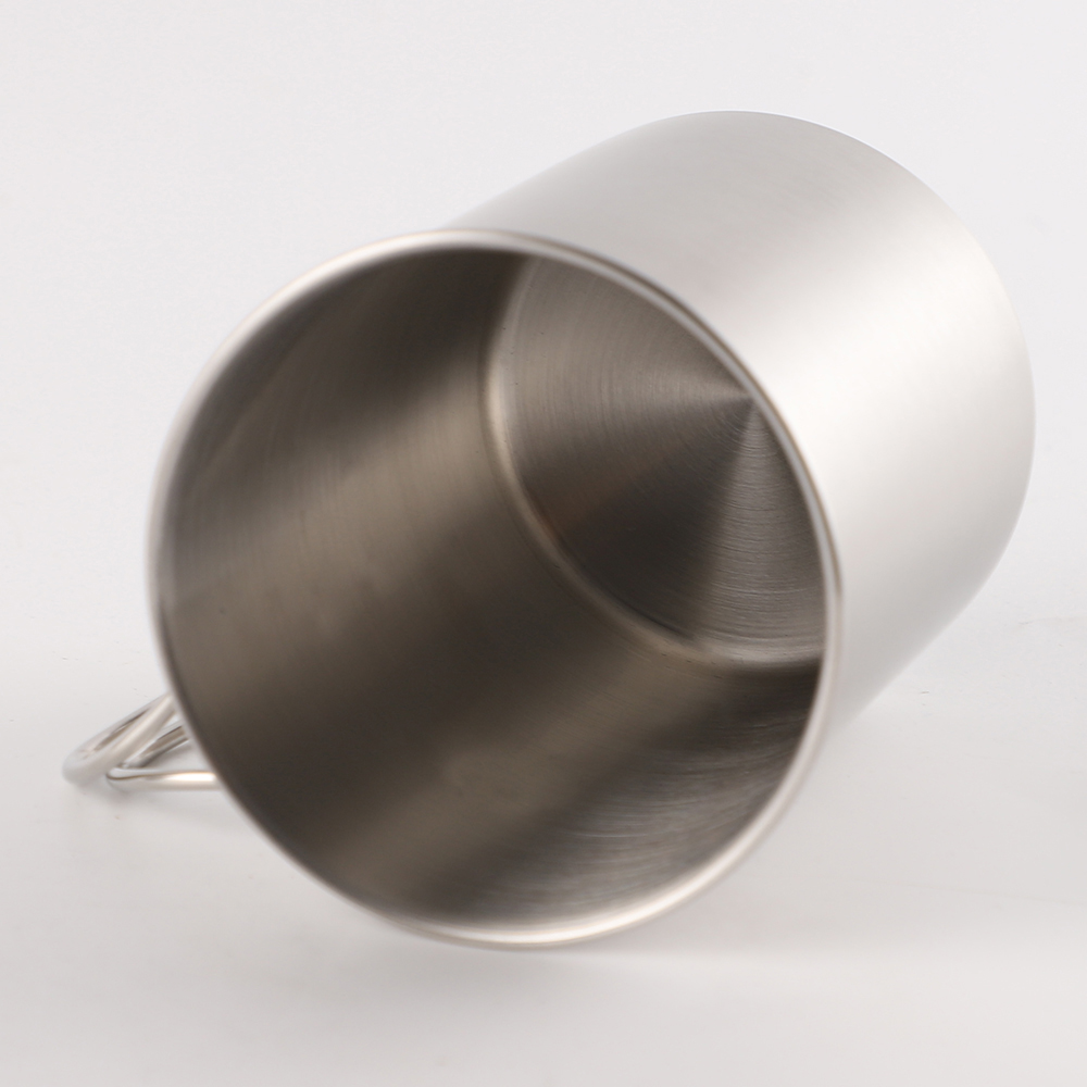 SUS304 Stainless Steel Outdoor Camping Cup Mug with Folding Handle