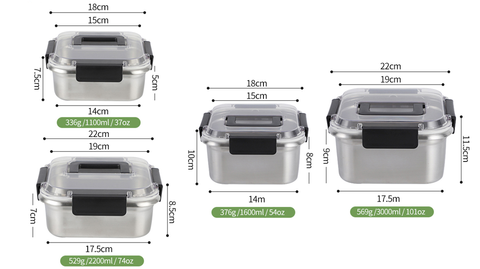 316 stainless steel food storage box