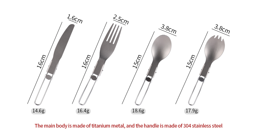 titanium foldable tableware