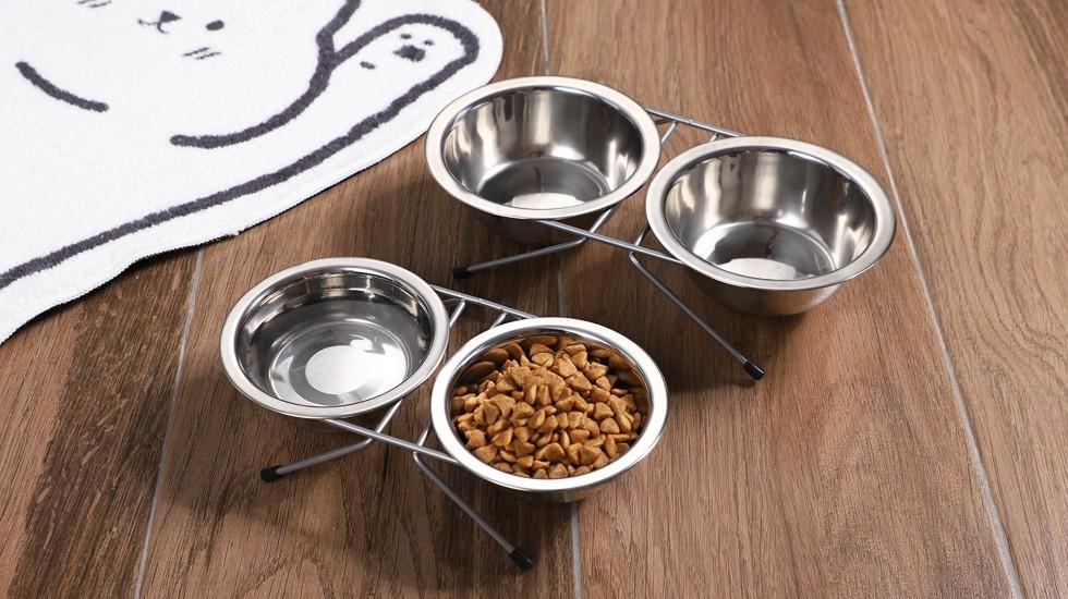 Indoor / Outdoor Elevated Dog Bowl Set with High Quality Stainless Steel  Bowls