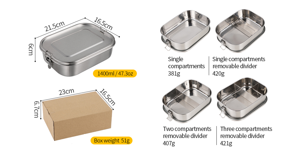 Stainless Steel Lunch Box Leak Proof - nicety