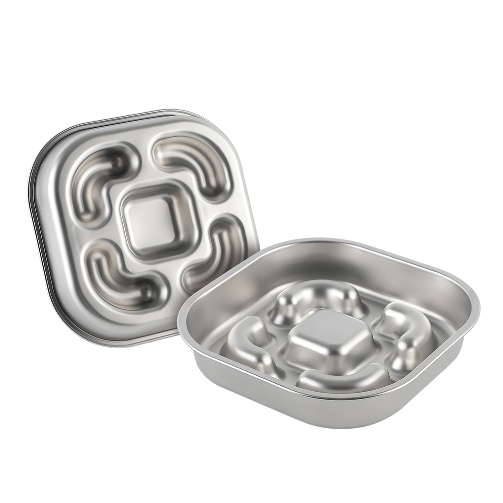 wholesale metal slow feeder dog bowl stainless steel pet dish