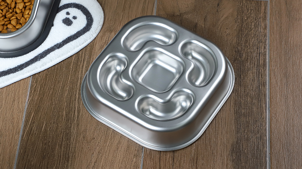 wholesale metal slow feeder dog bowl stainless steel pet dish