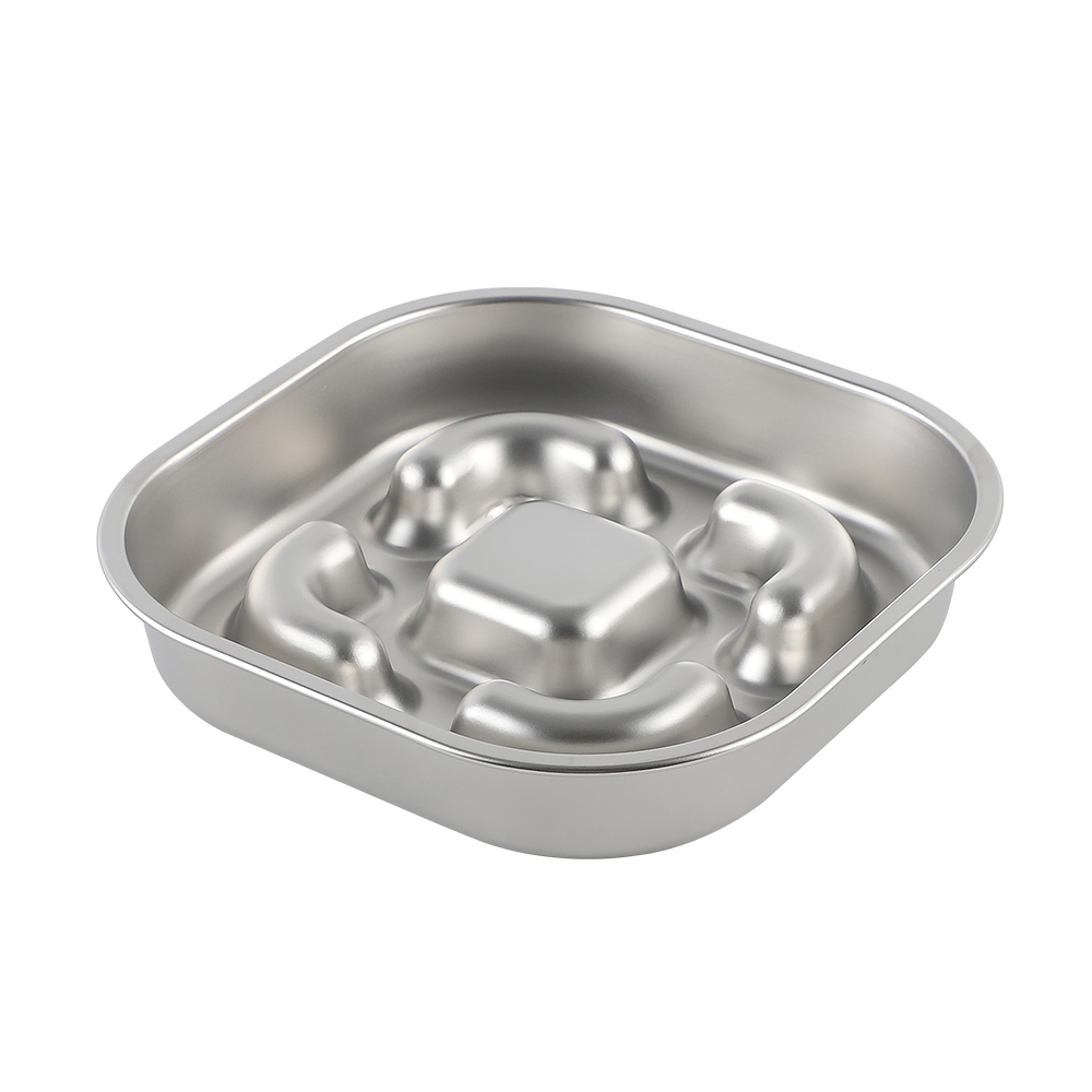 wholesale metal slow feeder dog bowl stainless steel pet dish