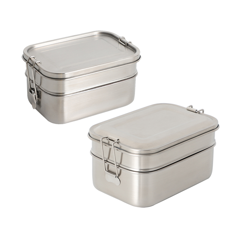 Two layer metal lunch box