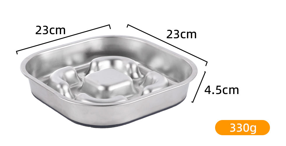 non slip stainless steel slow feed dog bowls