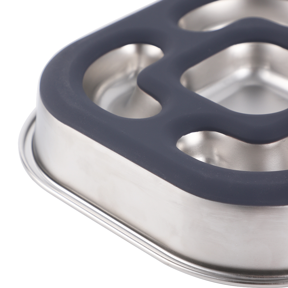 non slip stainless steel slow feed dog bowls
