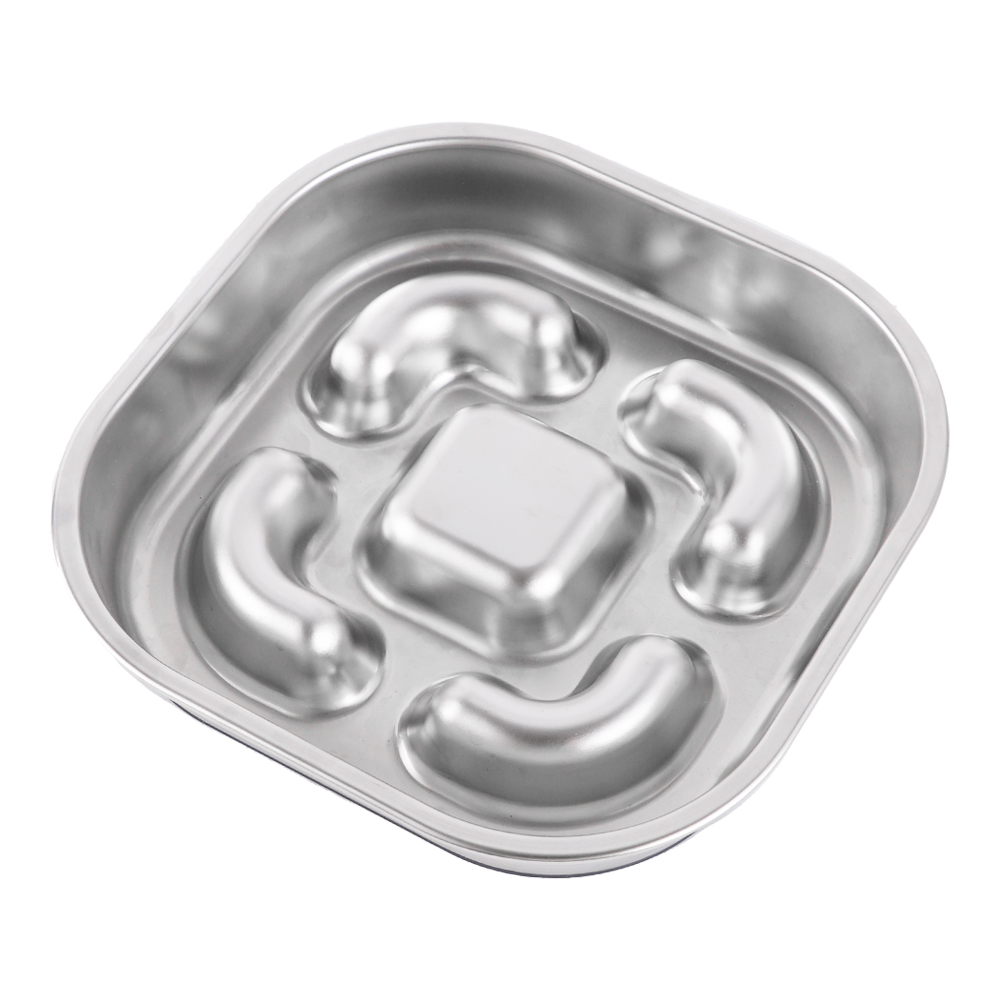 non slip stainless steel slow feed dog bowls