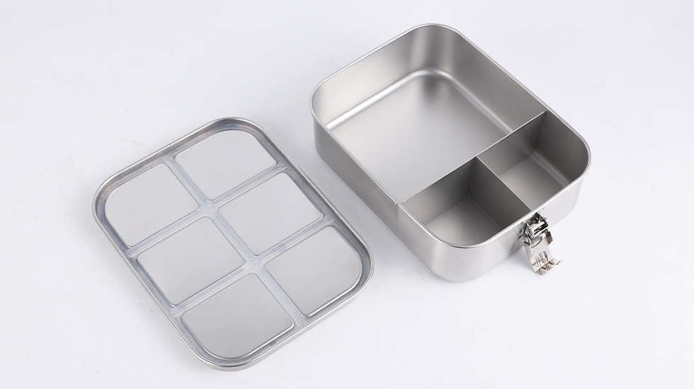 Stainless Steel LEAK RESISTANT COMPARTMENTS Lunch Box 4