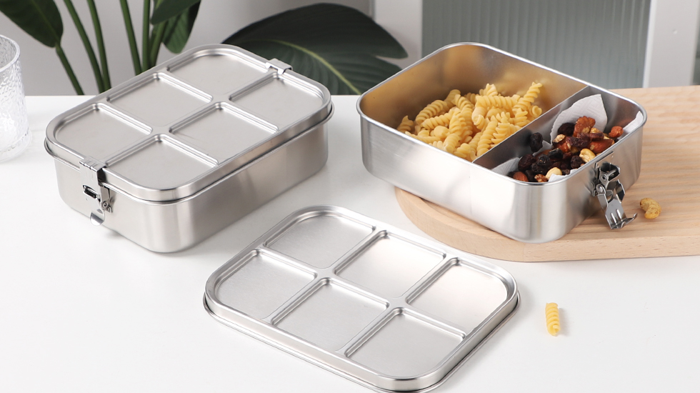 Stainless Steel LEAK RESISTANT COMPARTMENTS Lunch Box 7 2