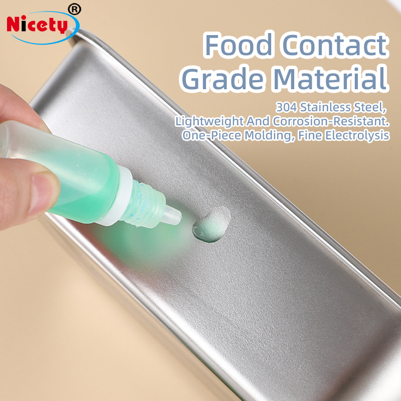 Stainless Steel Rectangle Food Storage Bento Box Container Leak Proof Silicone Lid Dishwasher Safe Plastic Free 4