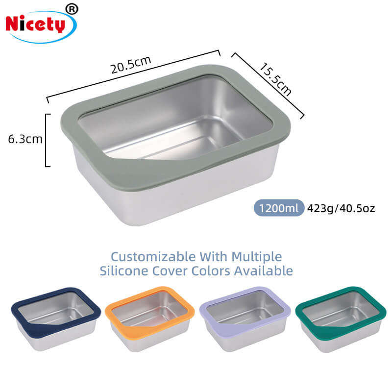 ecofresh stainless steel food storage container with glass lid stackable microwave safe 1