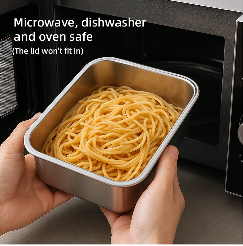 ecofresh stainless steel food storage container with glass lid stackable microwave safe 9